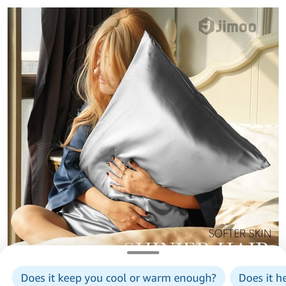 Jimoo Silver Satin Pillowcase
